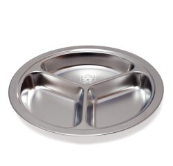assiette en inox ø 20 cm 3 compartiments