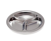 assiette en inox ø 24 cm 3 compartiments
