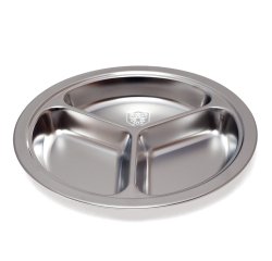 assiette en inox ø 24 cm 3 compartiments