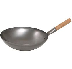Wok manche bois 35 cm