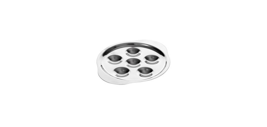 plat en acier inoxydable 6 escargots
