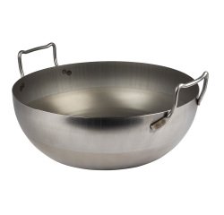 bassine à friture en tôle d'acier noire sans panier 32 cm
