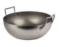 bassine à friture en tôle d'acier noire sans panier 40 cm