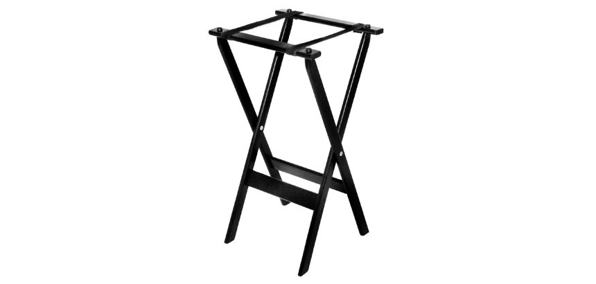 porte-plateau pliant bois noir h 81 cm