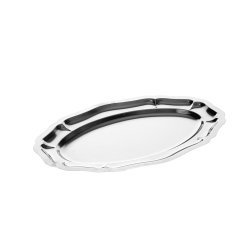 plat inox ovale pompadour 39 x 24,5 cm