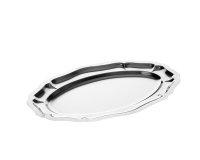 plat inox ovale pompadour 45 x 30 cm
