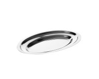plat ovale en acier inoxydable 22 x 14 cm