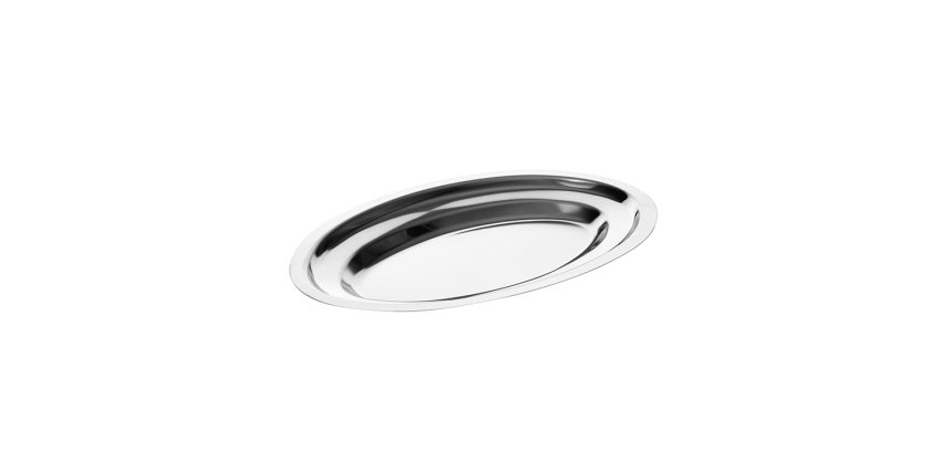 plat ovale en acier inoxydable 22 x 14 cm