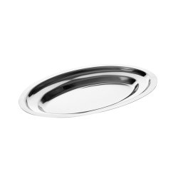 plat ovale en acier inoxydable 28 x 19,5 cm