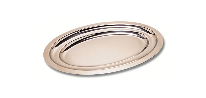 plat à poisson en acier inoxydable 60 x 27 cm