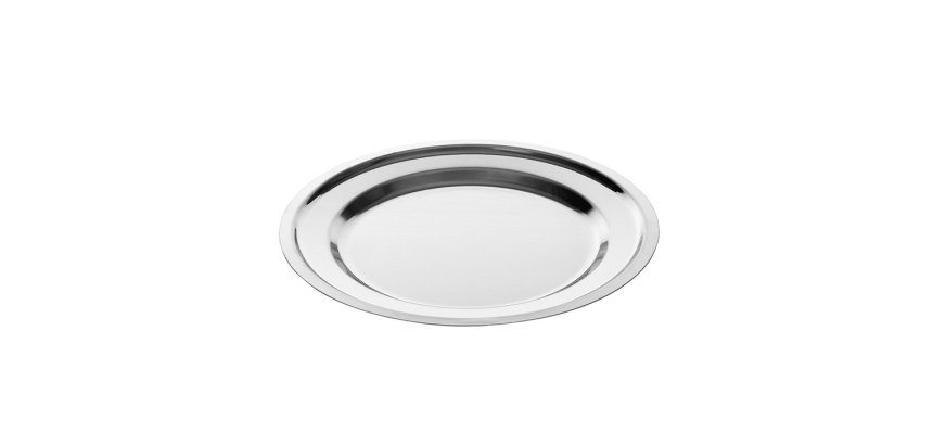 plat rond en acier inoxydable ø 34 cm