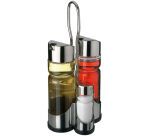 Luxus ménagère en acier inoxydable 4 pièces sel+poivre+huile+vinaigre