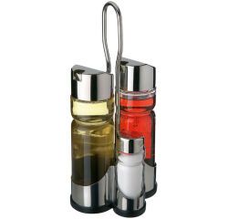 Luxus ménagère en acier inoxydable 4 pièces sel+poivre+huile+vinaigre