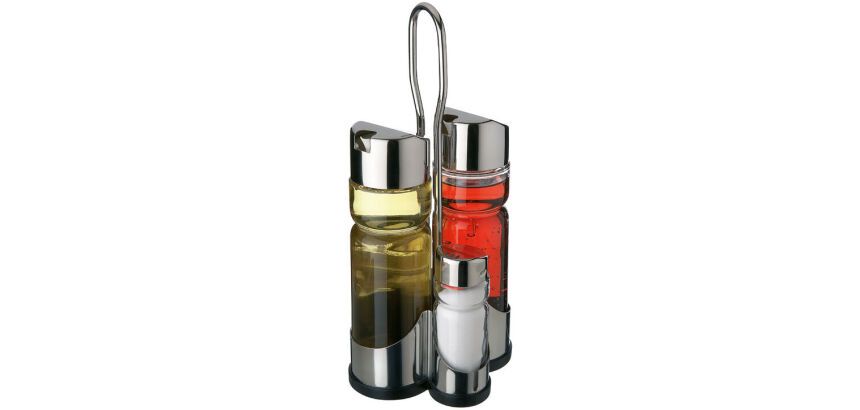 Luxus ménagère en acier inoxydable 4 pièces sel+poivre+huile+vinaigre