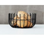 corbeille en métal laqué ronde noire ø 20 cm h 10 cm