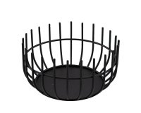 corbeille en métal laqué ronde noire ø 20 cm h 10 cm