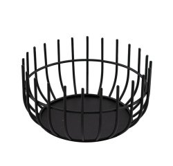 corbeille en métal laqué ronde noire ø 20 cm h 10 cm