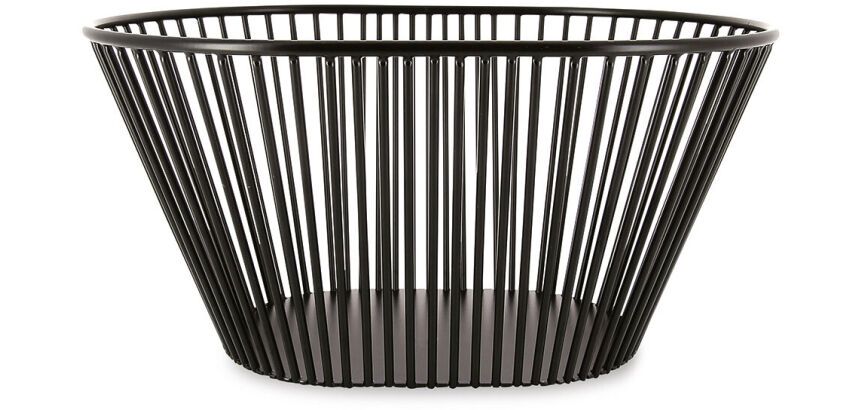 manne en métal laqué noir 32 x 23 cm h 15,5 cm