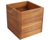 support cube pour buffet en acacia 14 x14 cm