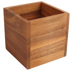 support cube pour buffet en acacia 14 x14 cm