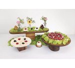support cube pour buffet en acacia 10 x 10 cm