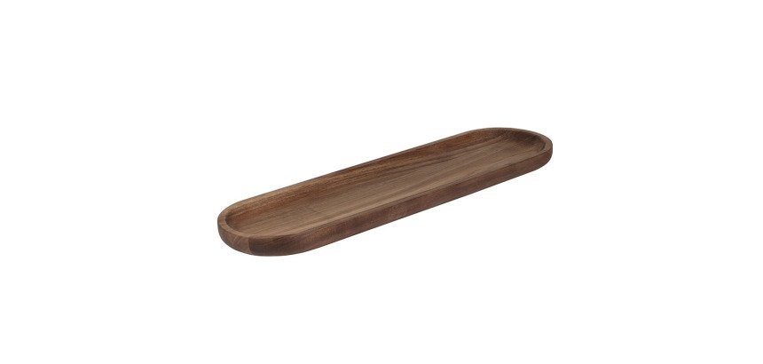 plat oblong en acacia 62x17x3 cm