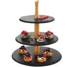 Serviteur en ardoise naturelle, 3 étages, anthracite