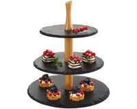 Serviteur en ardoise naturelle, 3 étages, anthracite