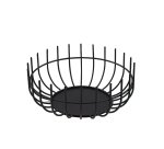 corbeille en métal laqué rond noire ø 25 cm h 10 cm