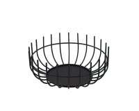 corbeille en métal laqué rond noire ø 25 cm h 10 cm