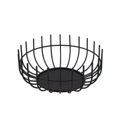 corbeille en métal laqué rond noire ø 25 cm h 10 cm
