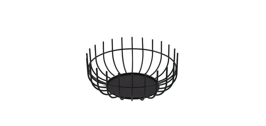 corbeille en métal laqué rond noire ø 25 cm h 10 cm