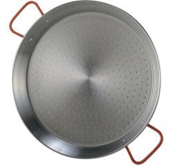 plat à paëlla acier poli à anses 40 cm