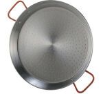 plat à paëlla acier poli à anses 70 cm