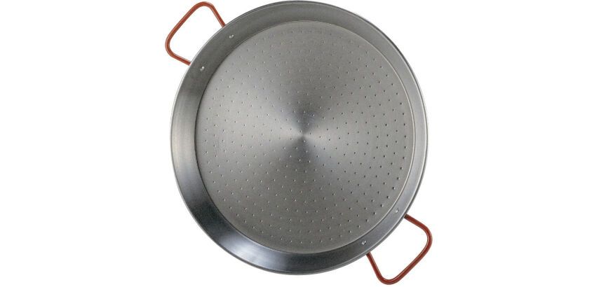 plat à paëlla acier poli à anses 70 cm