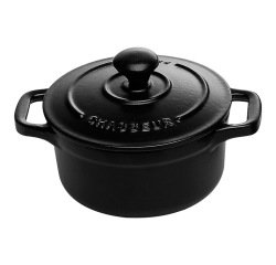Le Chasseur cocotte ronde avec couvercle noire 10 cm
