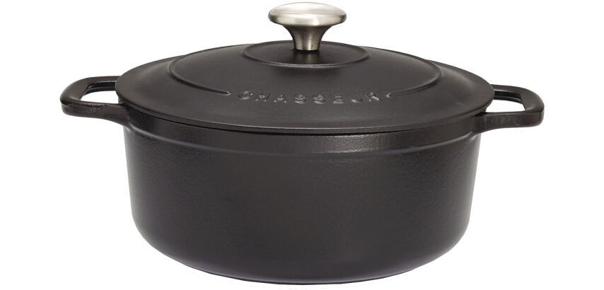 Le Chasseur cocotte ronde avec couvercle noire 18 cm