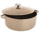 Le Chasseur cocotte ronde avec couvercle ""marron glacé"" 24 cm