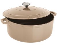 Le Chasseur cocotte ronde avec couvercle ""marron glacé"" 28 cm