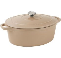 Le Chasseur cocotte ovale avec couvercle ""marron glacé"" 31 x 26 cm