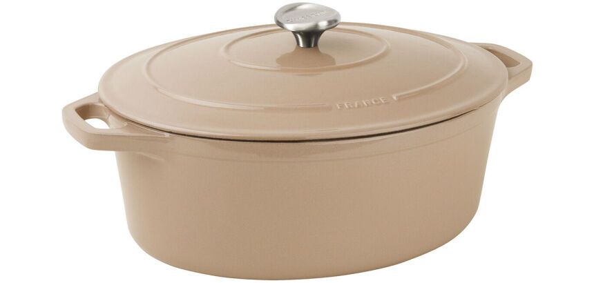 Le Chasseur cocotte ovale avec couvercle ""marron glacé"" 31 x 26 cm