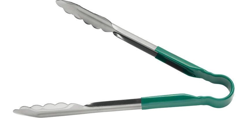pince feuille de chêne inox manche vert 24 cm