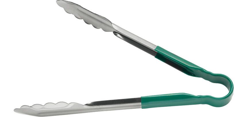 pince feuille de chêne inox manche vert 24 cm