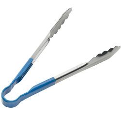 pince feuille de chêne inox manche bleu 24 cm