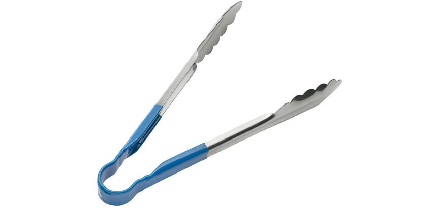 pince feuille de chêne inox manche bleu 24 cm
