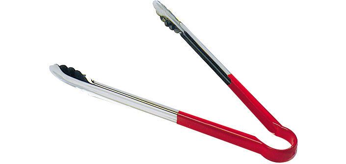 pince feuille de chêne inox manche rouge 40 cm