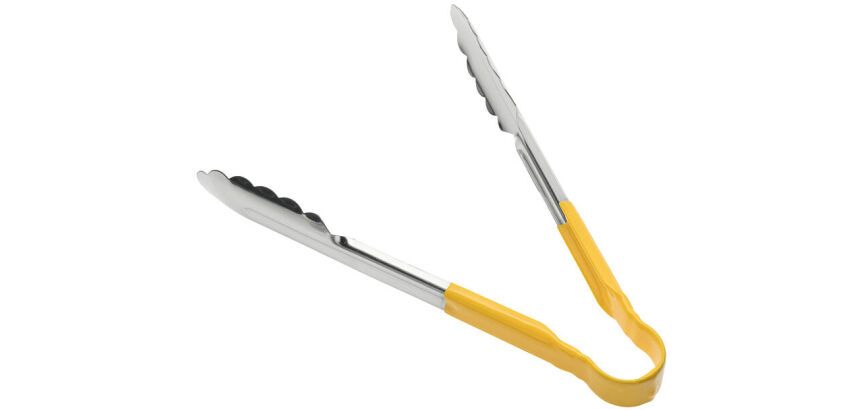 pince feuille de chêne inox manche jaune 24 cm