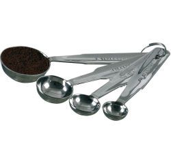 set de 4 cuillères à mesure inox 2, 3, 5 et 15 ml