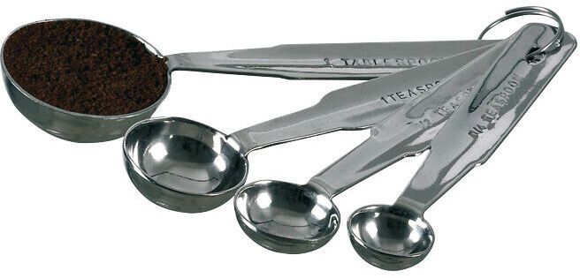 set de 4 cuillères à mesure inox 2, 3, 5 et 15 ml
