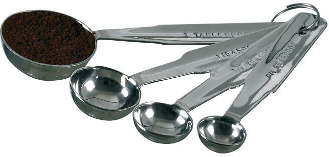 set de 4 cuillères à mesure inox 2, 3, 5 et 15 ml